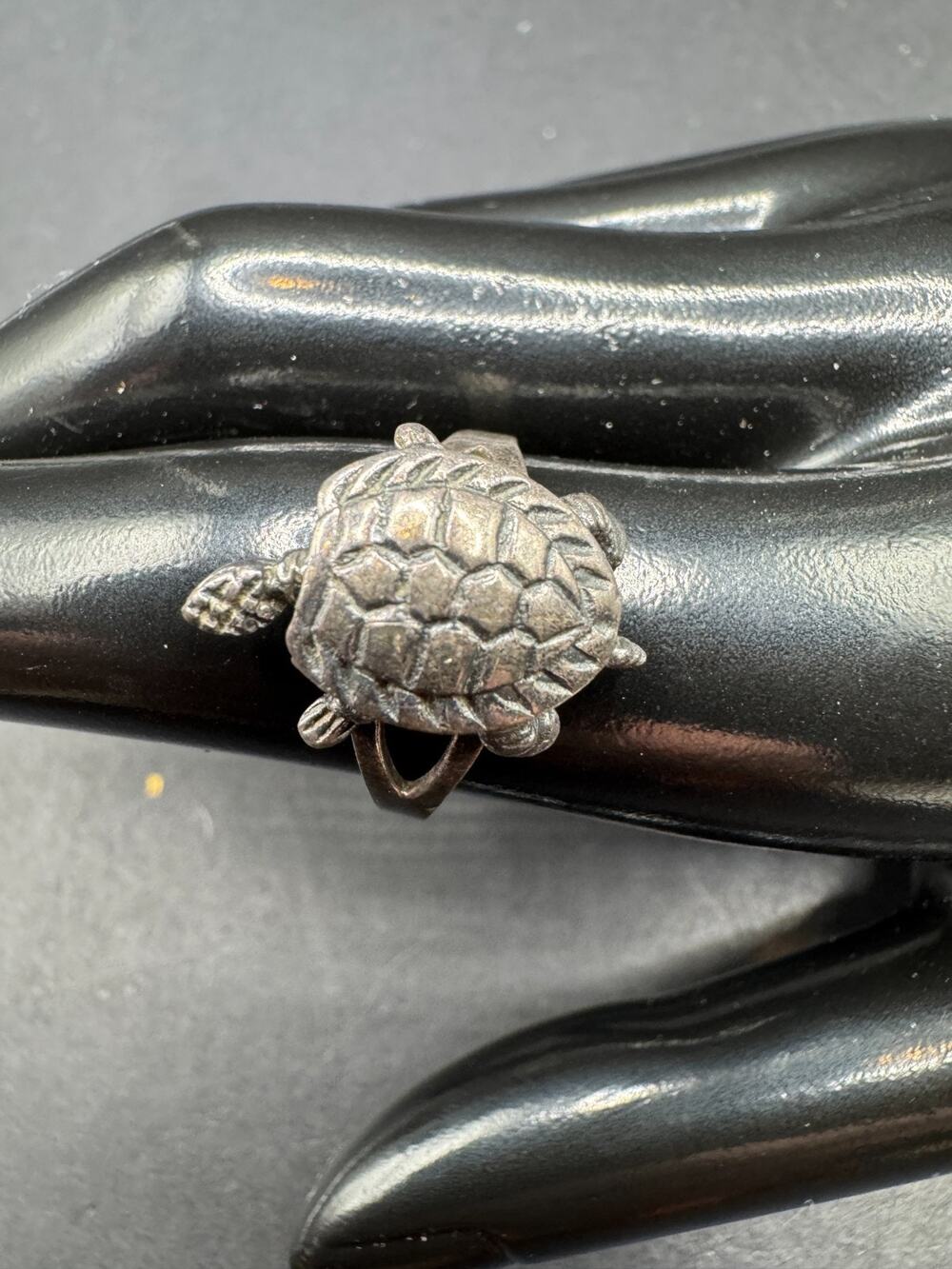 Vintage Estate 925 Sterling Silver Turtle Tortoise Moving Joints Ring Size 6.25